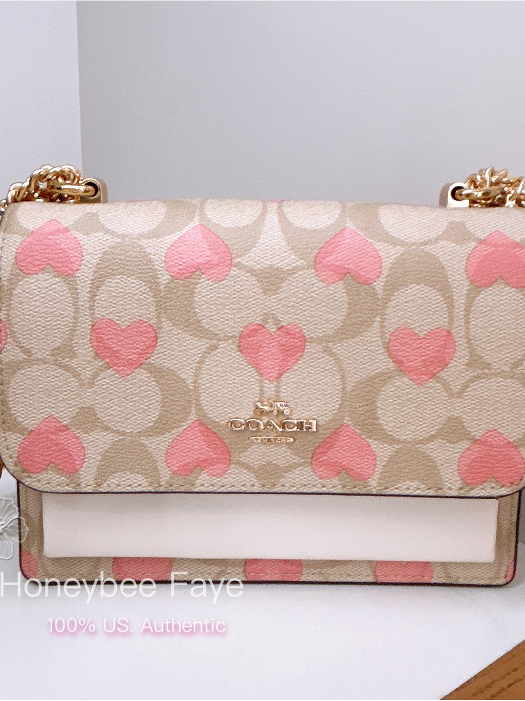 Nwt Coach Mini Klare Crossbody In Signature Canvas With Heart Print Co950